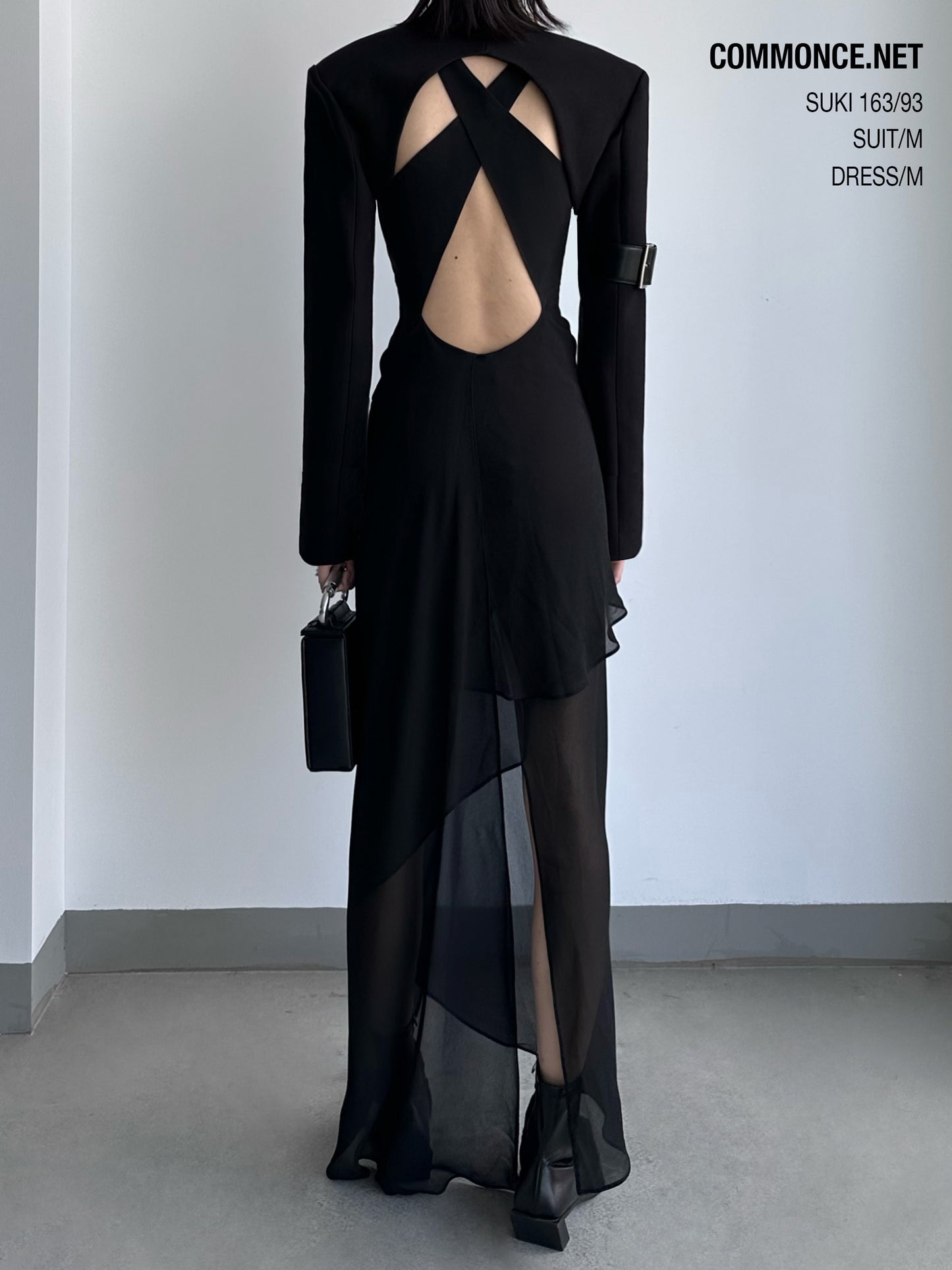 commonce.net BLACK SHEER GRADIENT DRESS