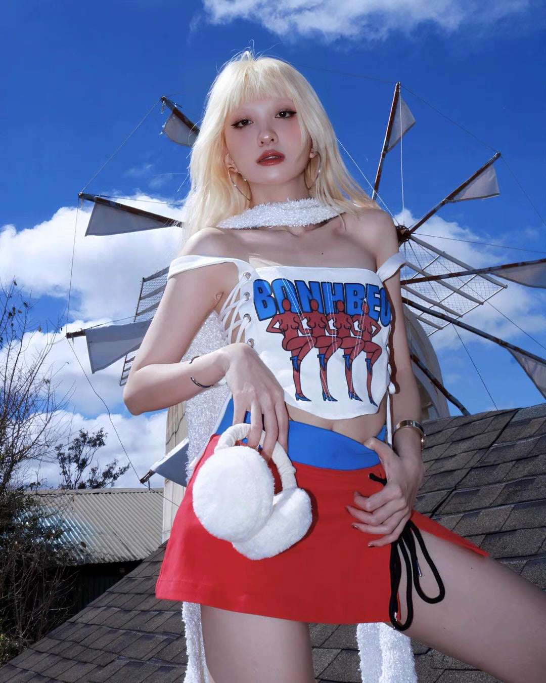 TATICHU BANHBEO GRAPHIC SIDE LACE UP CORSET
